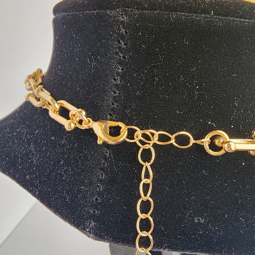 Women's Gold Chain with Large Textured Puffy Heart Necklace 16" - Picture 5 of 5
